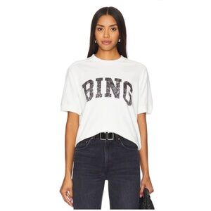 NEW NWT Anine Bing Jaylin BING Tee in Ivory